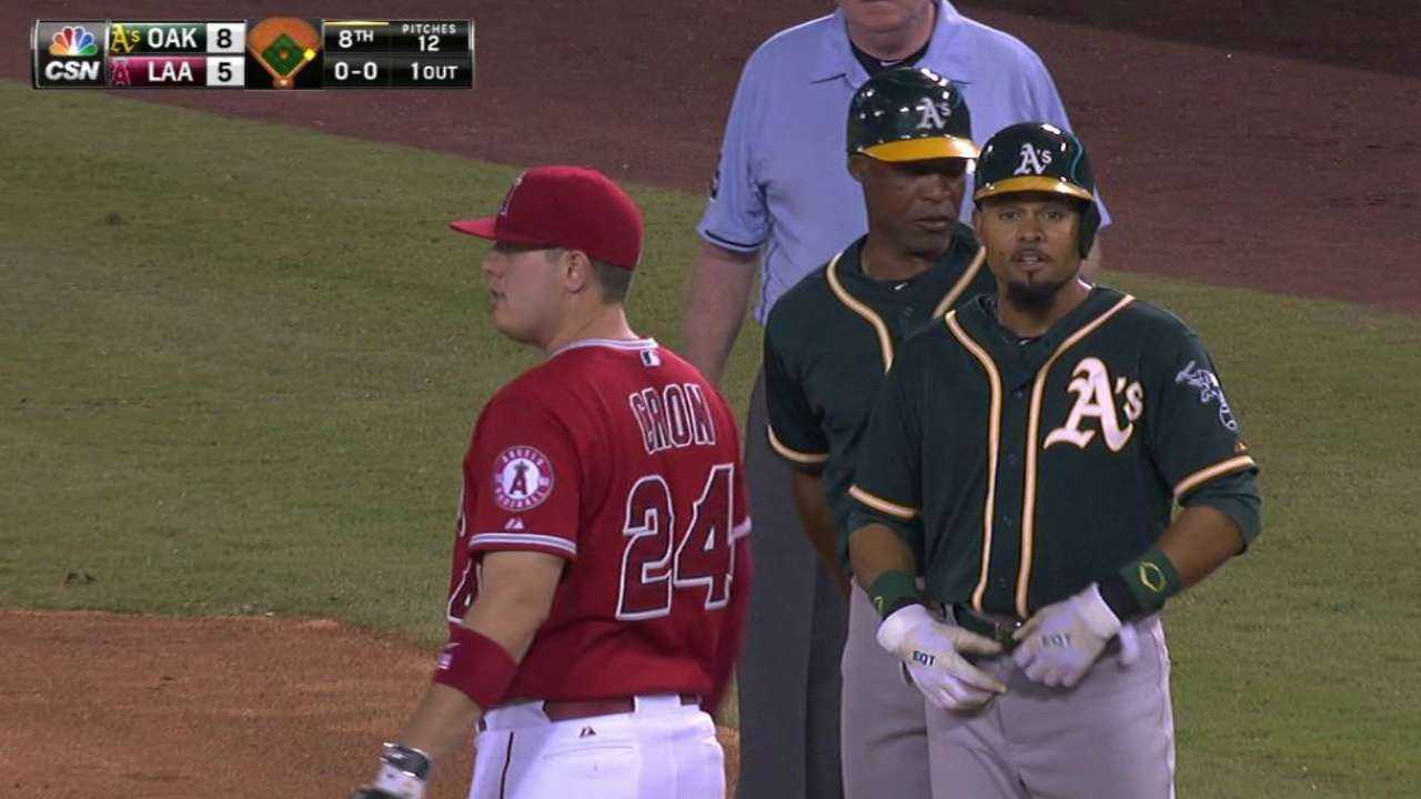Semien scores on error