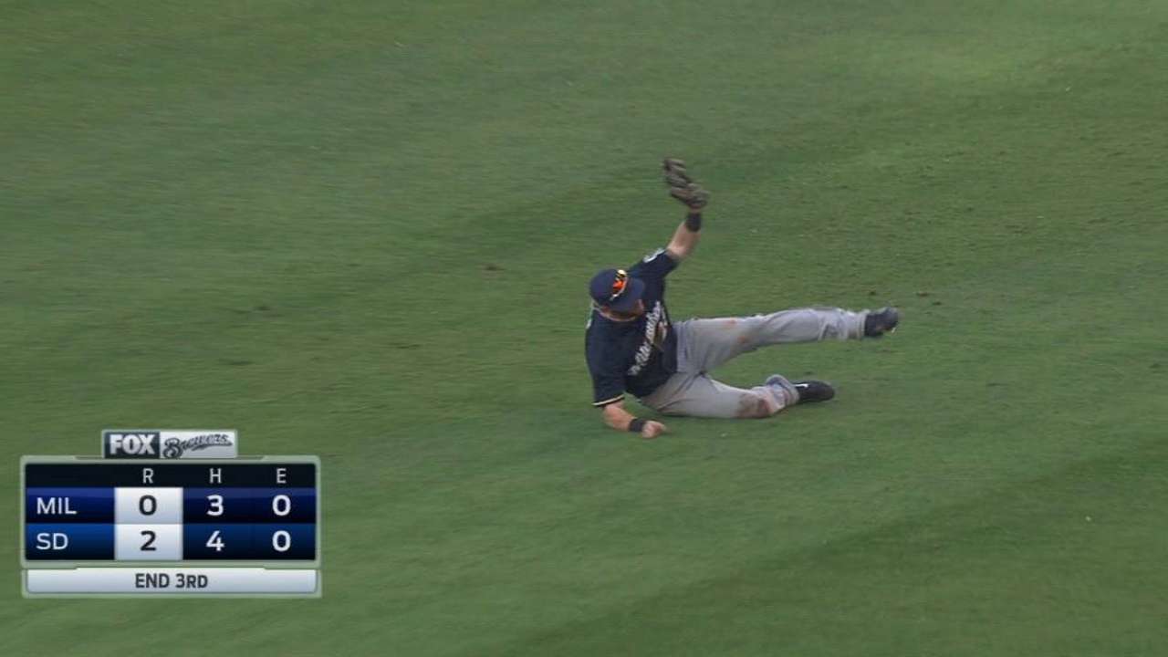 Reed's diving grab