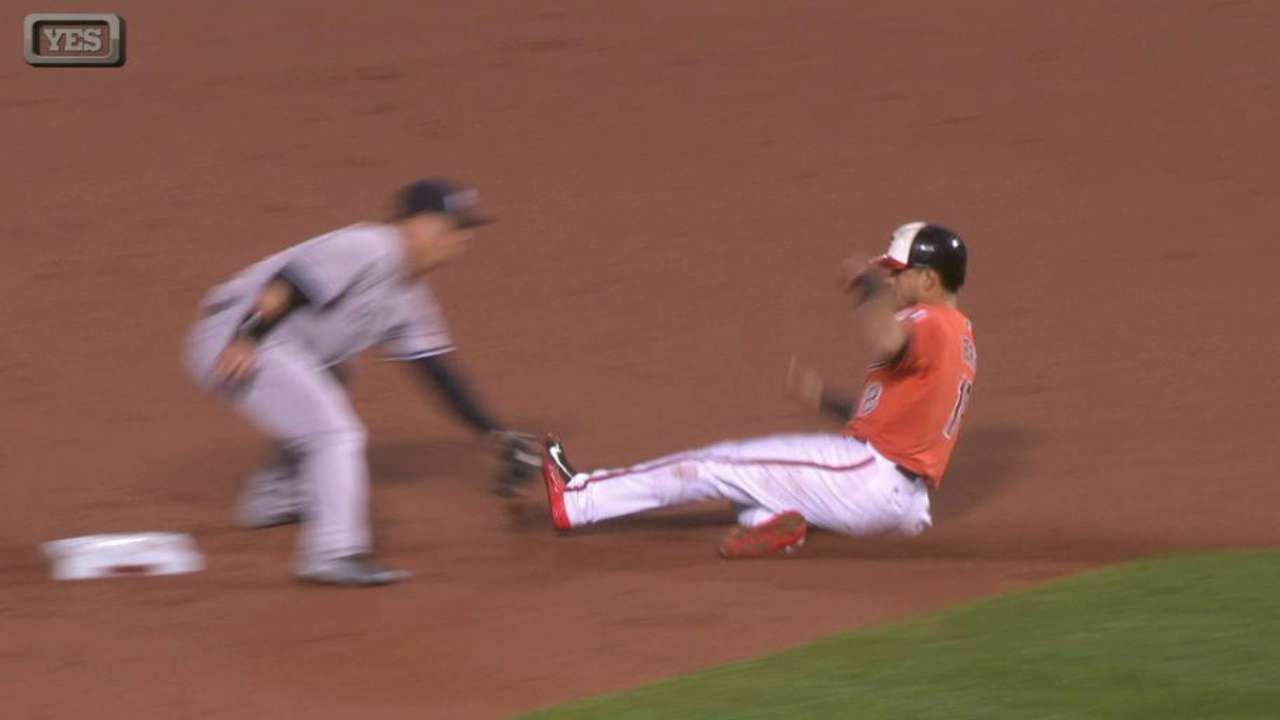 McCann nabs Parra at second