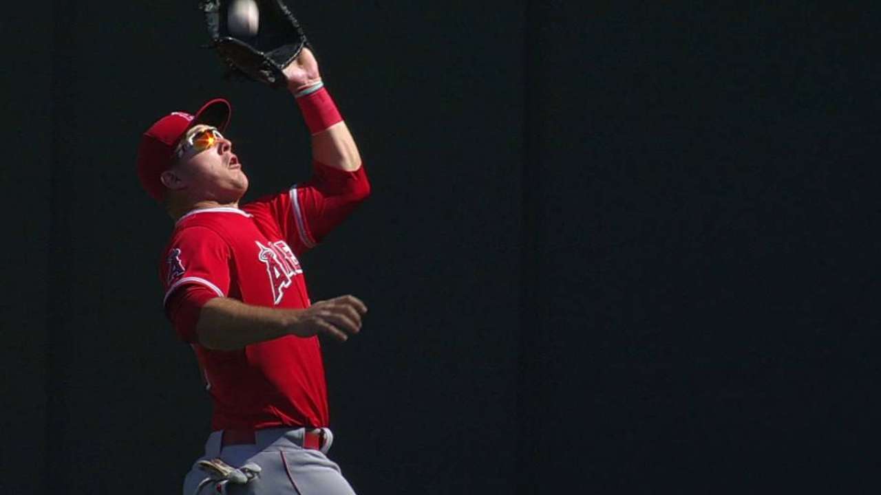 Trout's running catch saves run