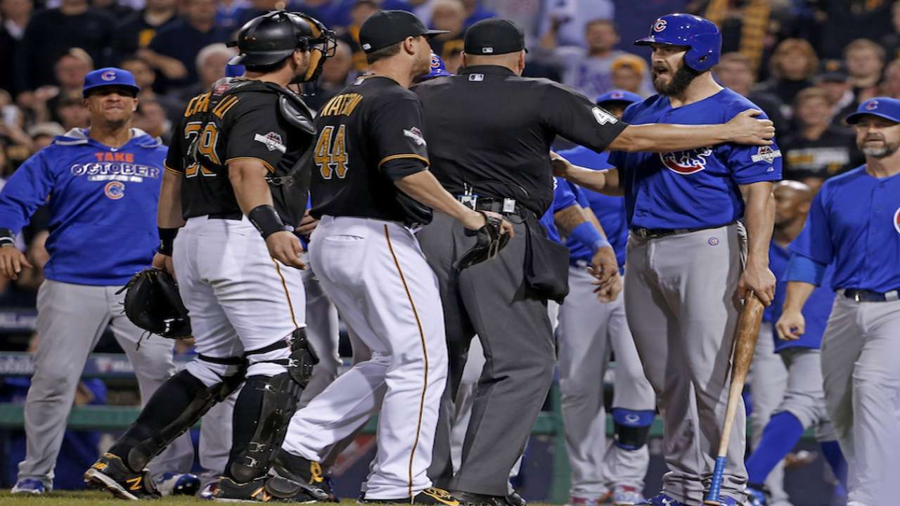 Arrieta on benches clearing