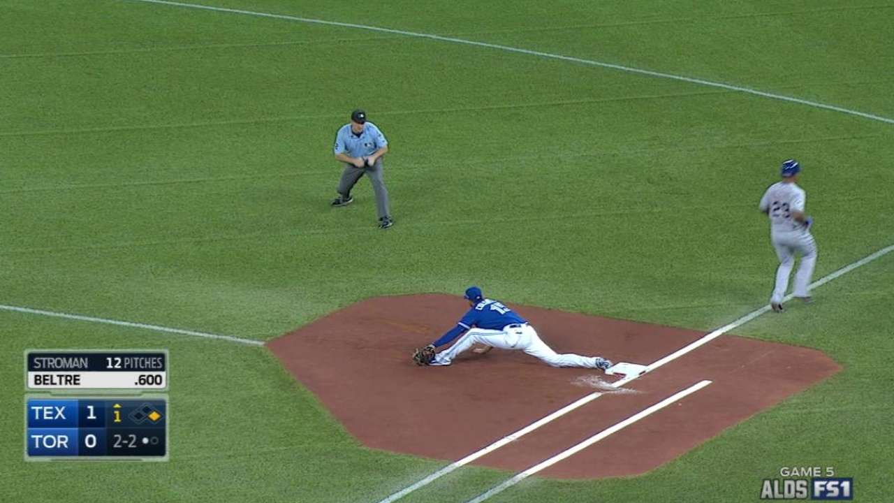 Beltre beats out double play