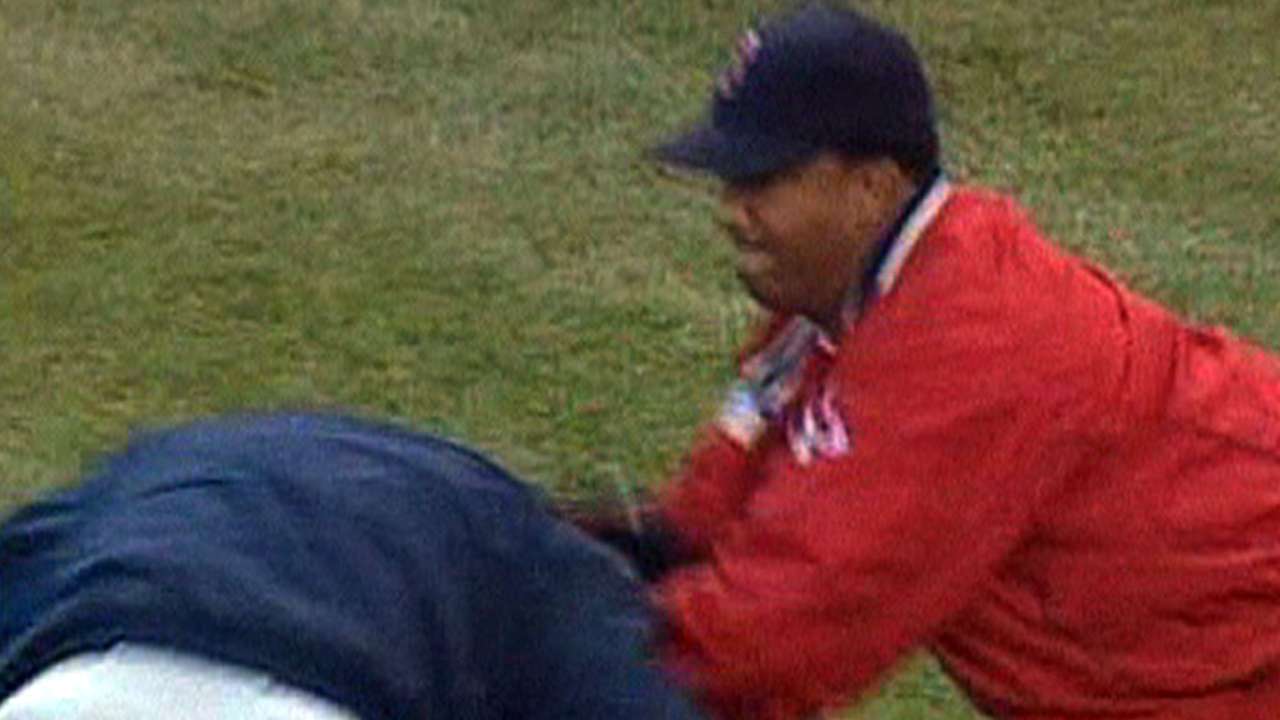 Inside pitch leads to scuffle