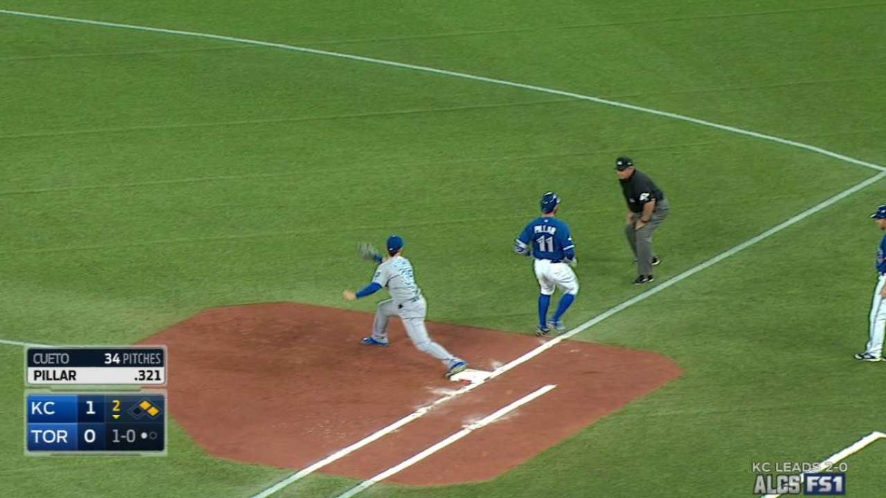 Pillar hustles to first