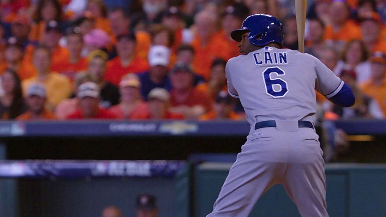 Cain sets Royals' postseason record
