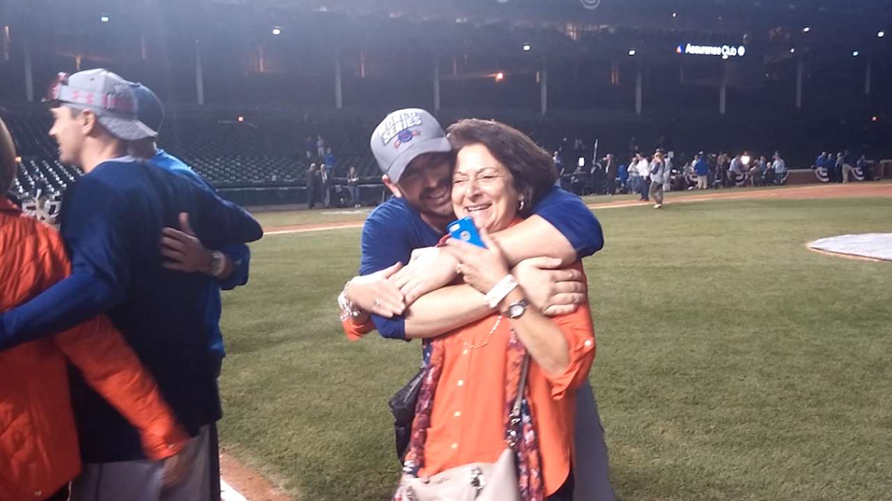 Harvey, Flores party with fans