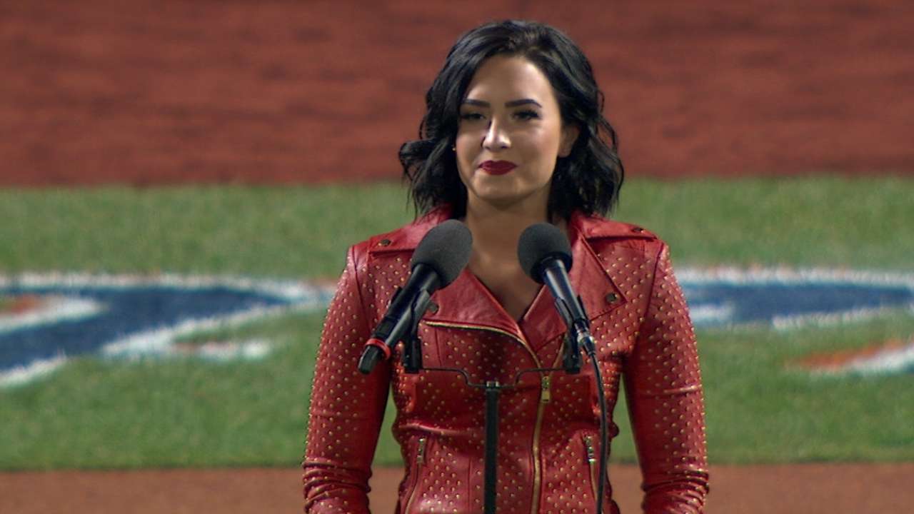 Demi Lovato sings anthem