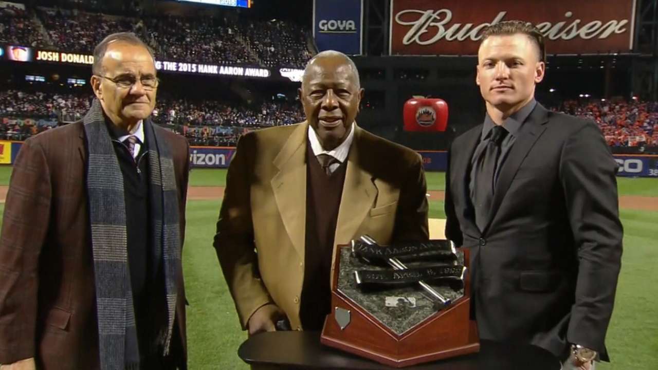 Donaldson accepts Aaron Award
