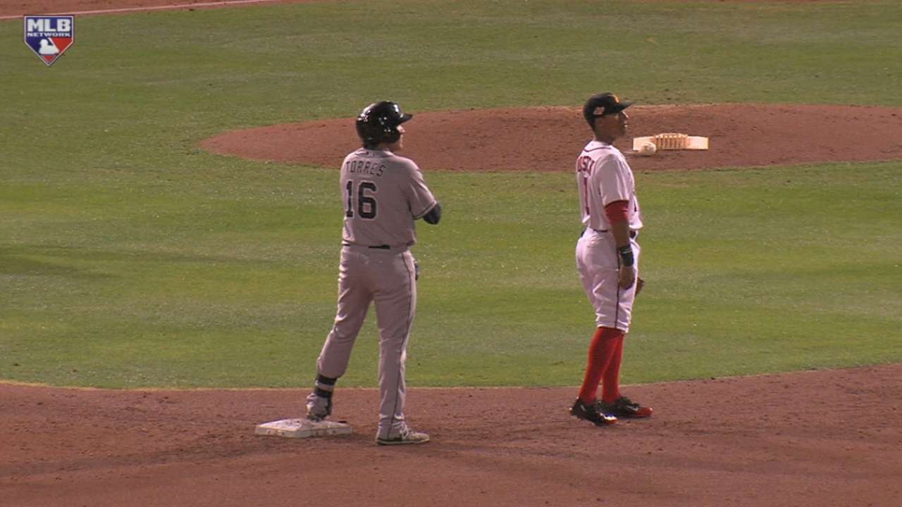 Torres doubles down the line
