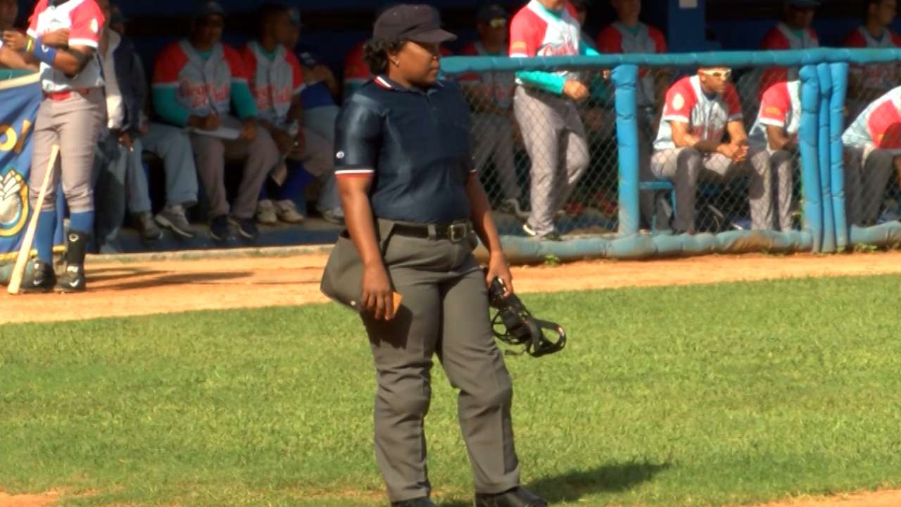 Female umpire calling top games in Cuba