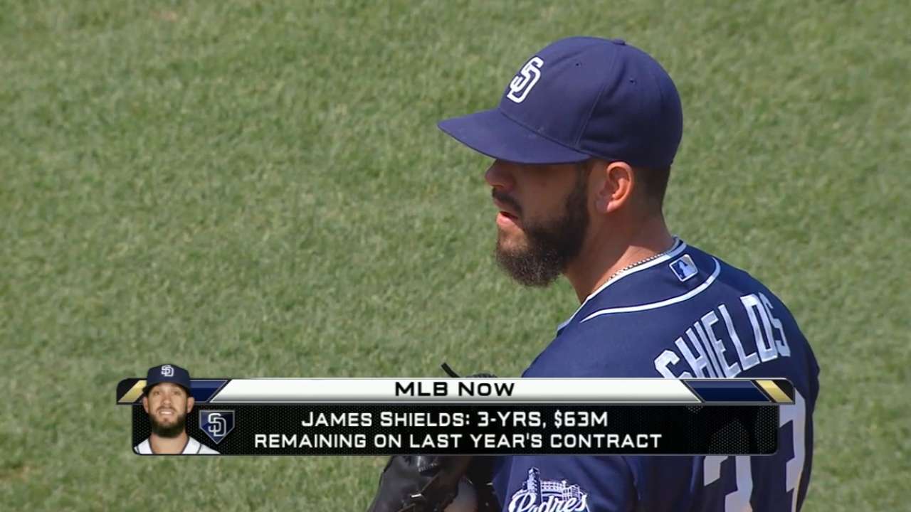 Padres reportedly pushing to trade Shields