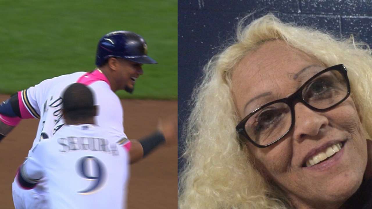 Maldonado, mom share moment