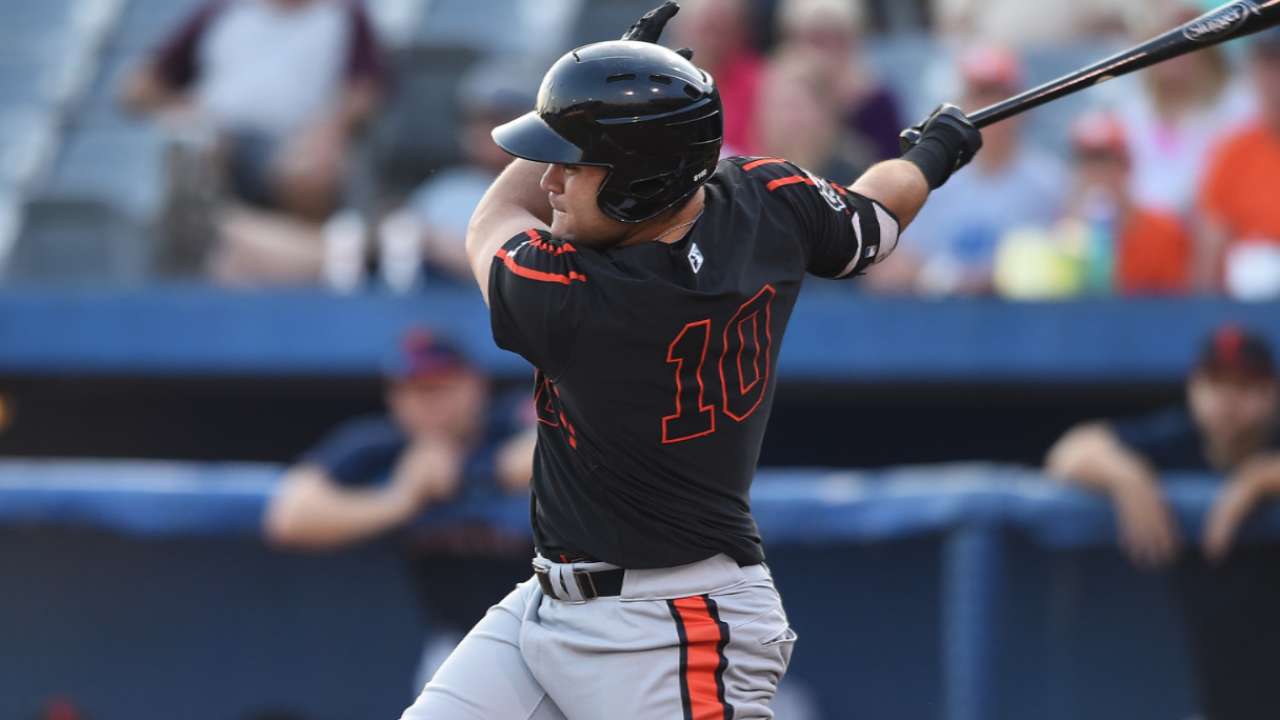 Stewart hits first AFL homer in front of Orioles' brass