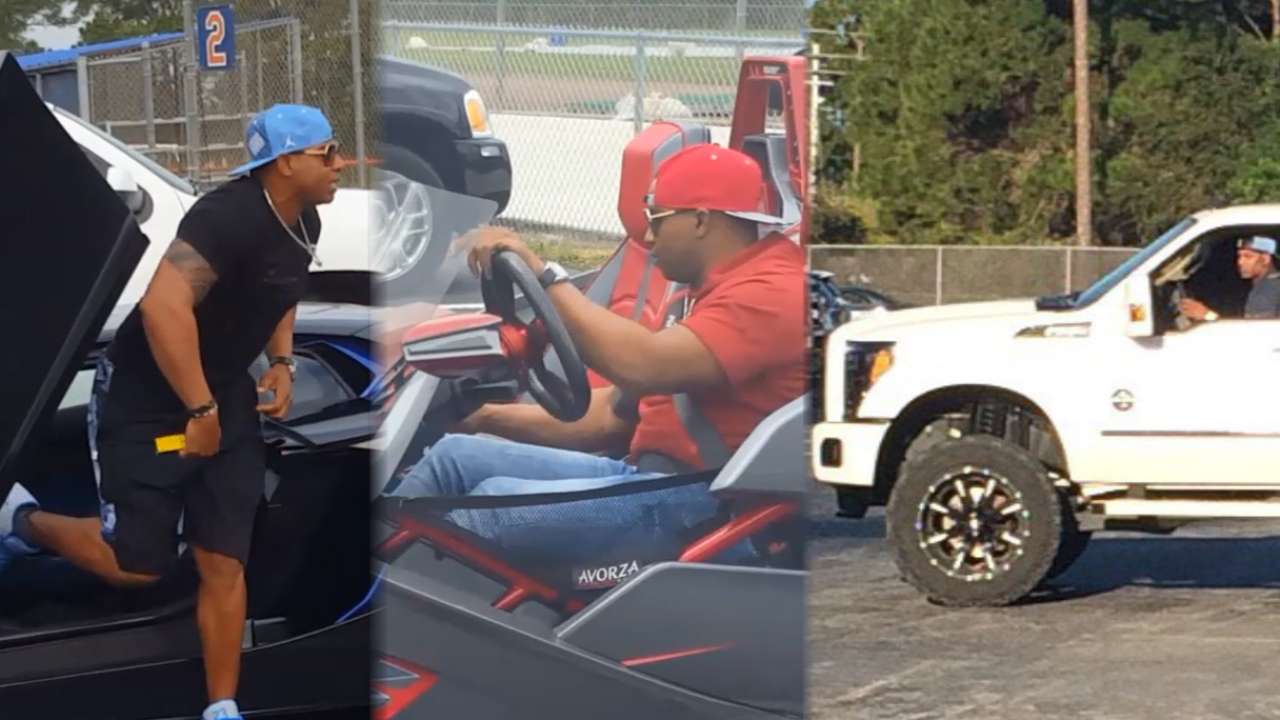 Yoenis Céspedes disfruta de su colección de carros lujosos
