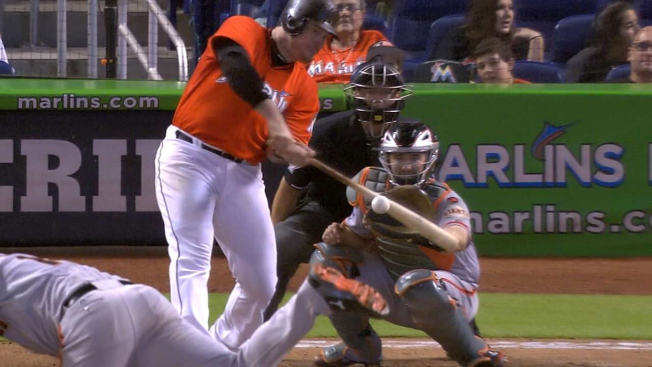 Bour gets opportunity, hit off left-hander
