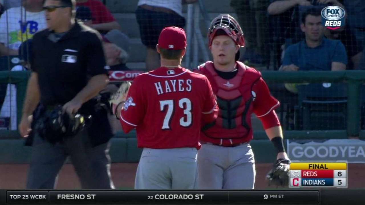 After long wait, Hayes making case with Reds