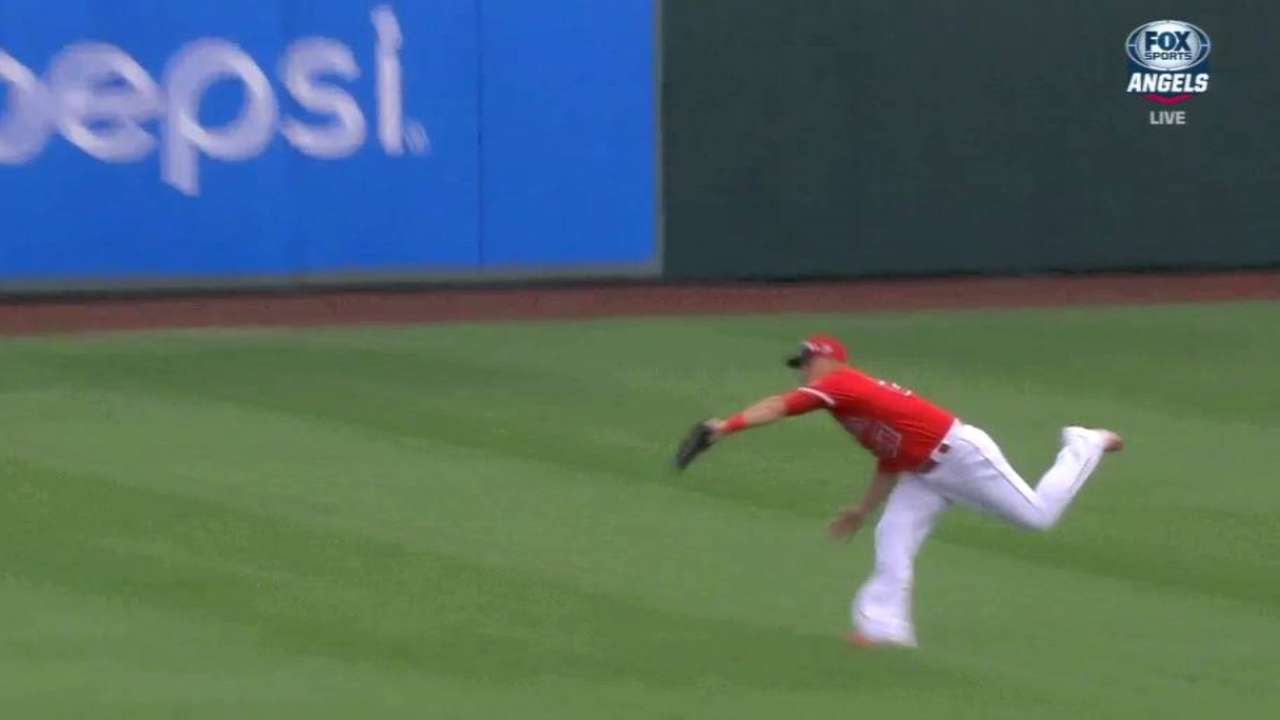 Trout's running catch