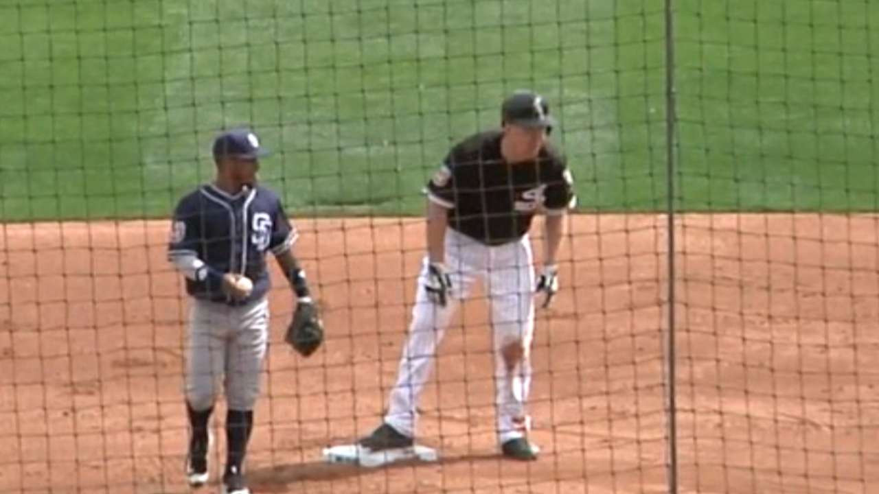 Frazier doubles off the wall