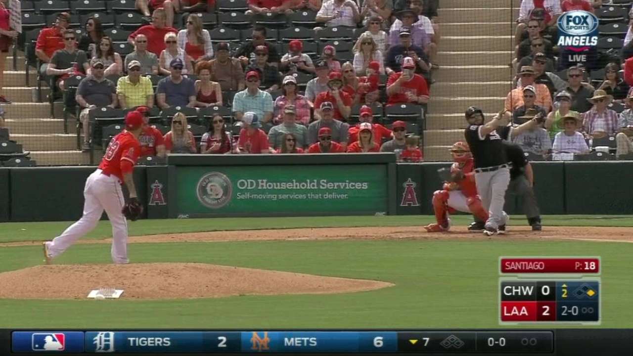 Abreu, Navarro star as Trout slugs homer