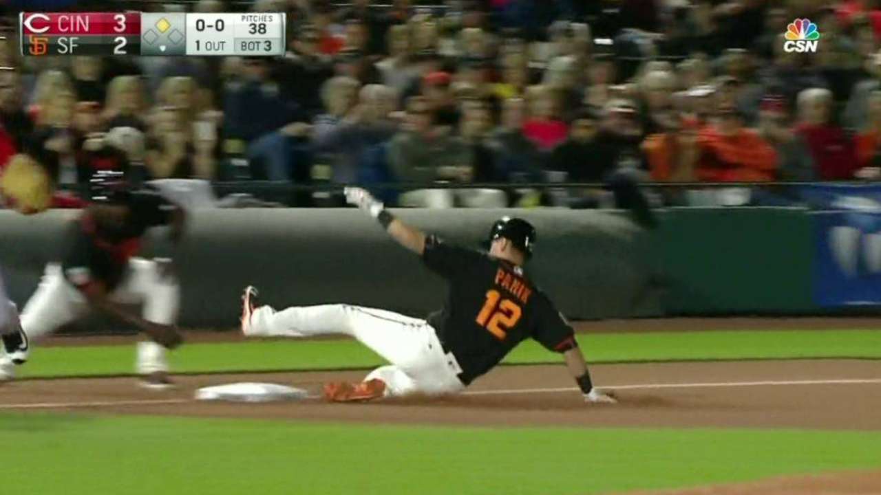 Panik legs out a triple