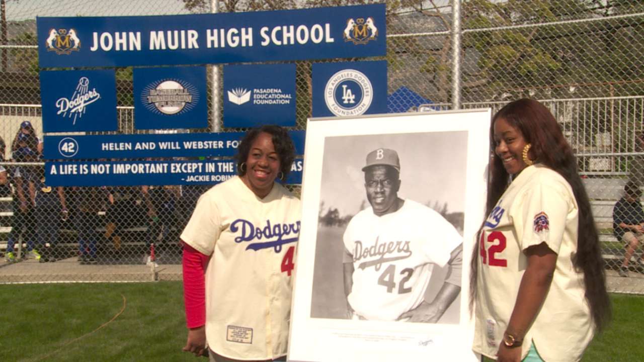 Dodgers honor Jackie with high school field