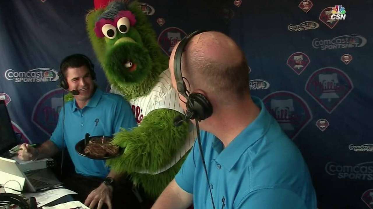 Phillie Phanatic joins the booth