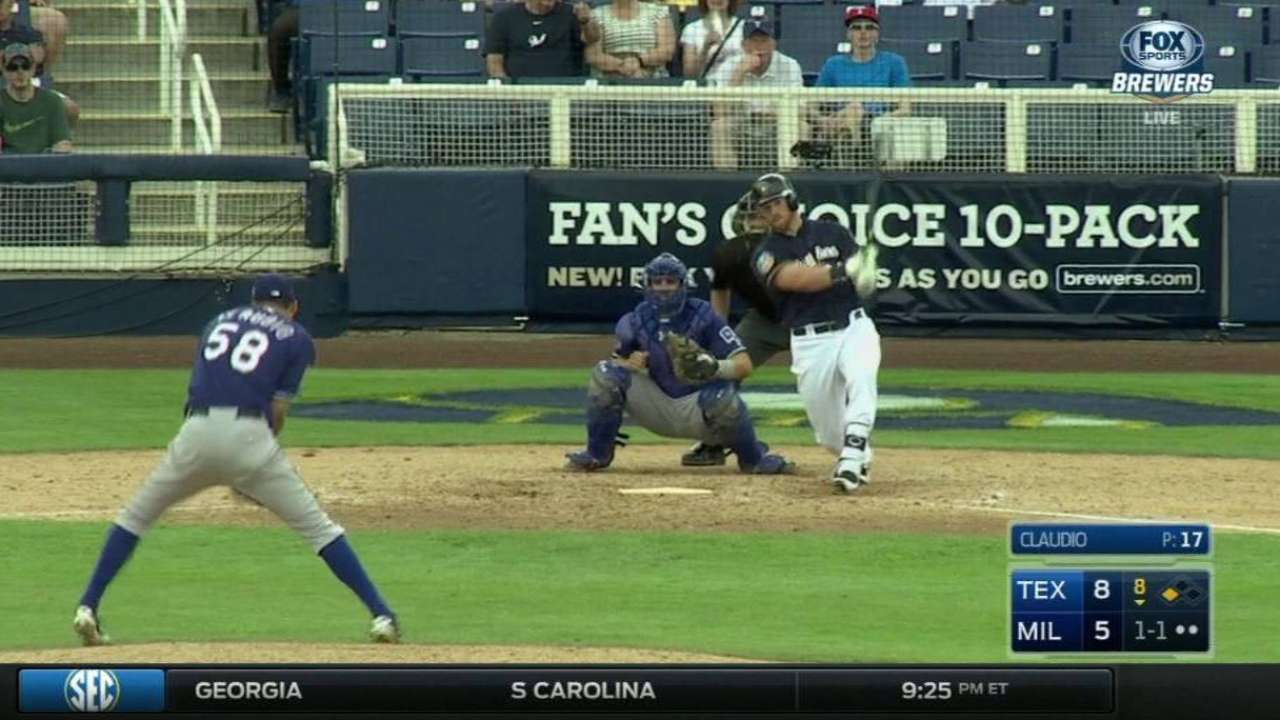 Claudio hit by liner, gets out