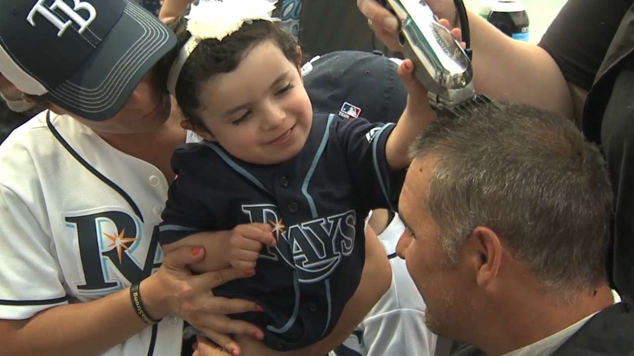 Rays have heads shaved to help cancer fight