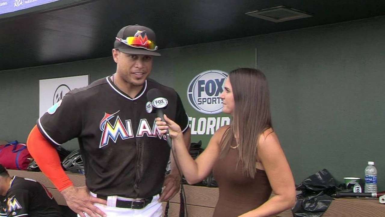 Stanton on playing right field