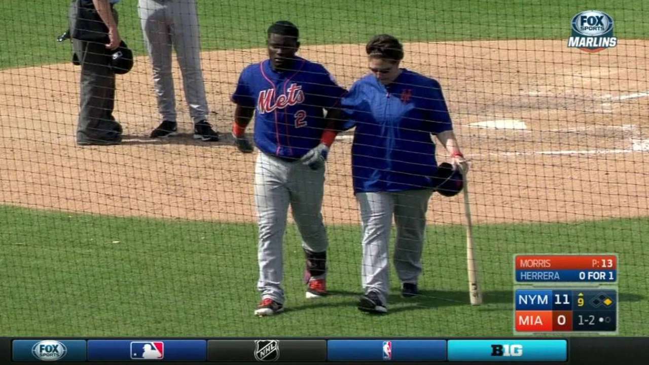 Herrera shaken up