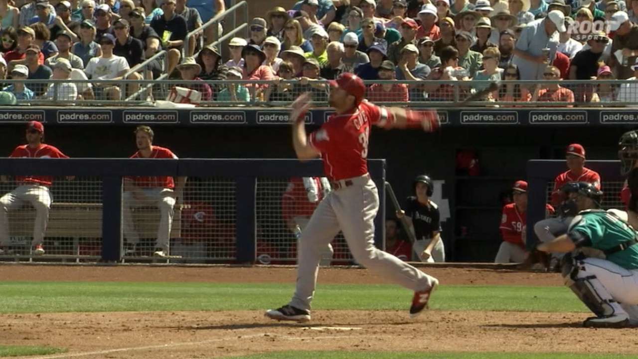 Cozart, Cave go back-to-back; Reds top M's