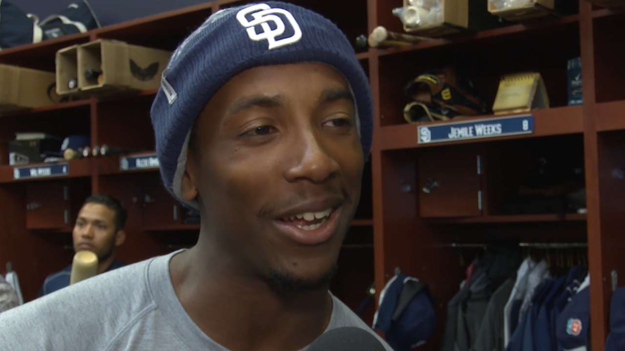 Versatile Weeks seeking home with Padres