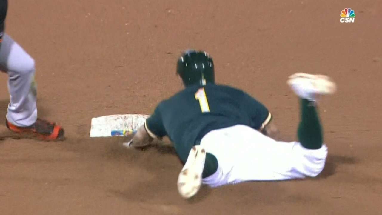 Burns steals second