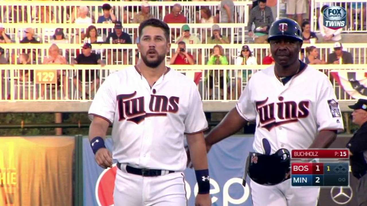 Plouffe singles to center