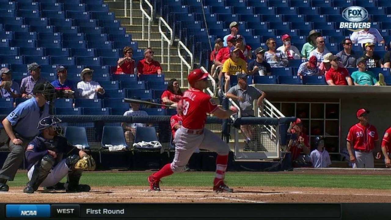 Adam Duvall, Tyler Holt bookend Reds' win