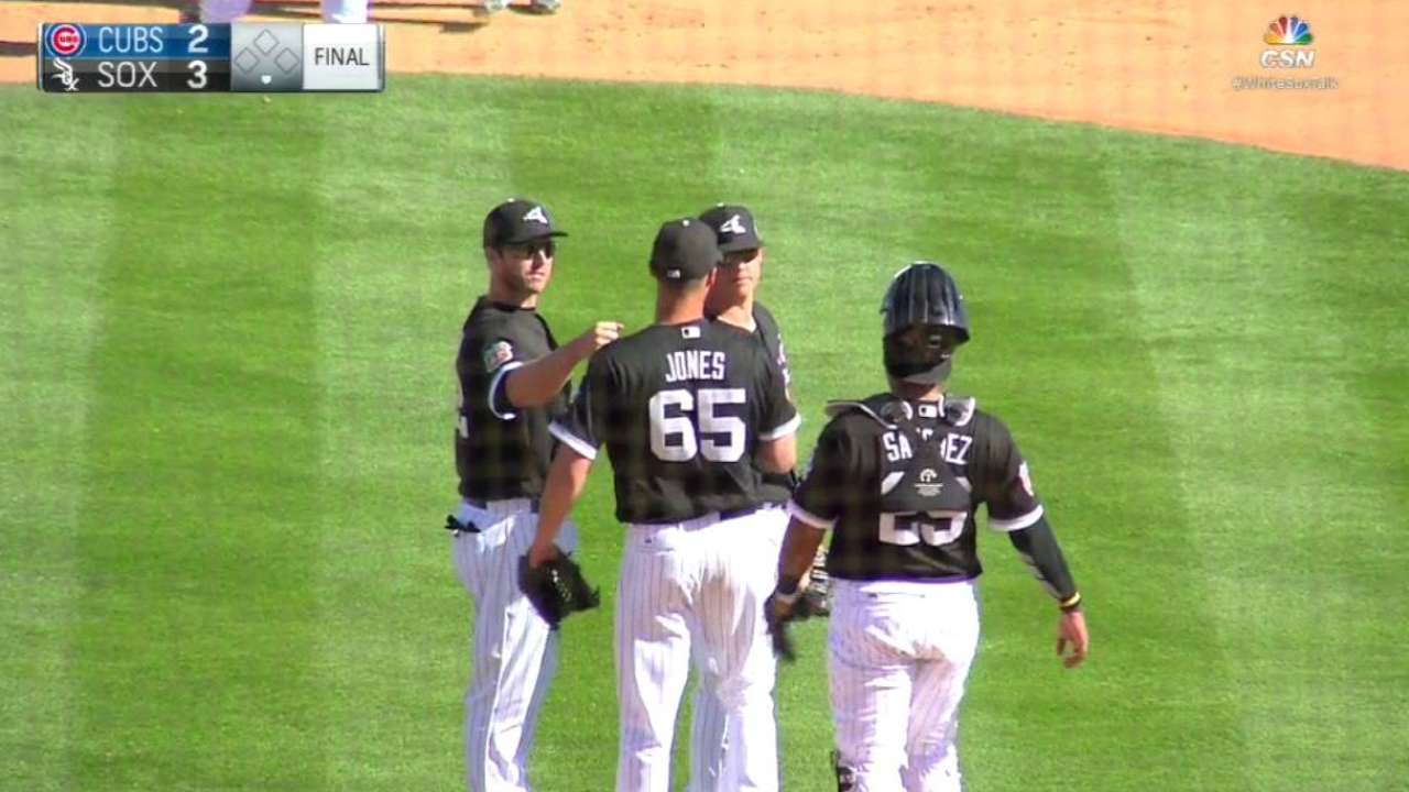 Jones records the save