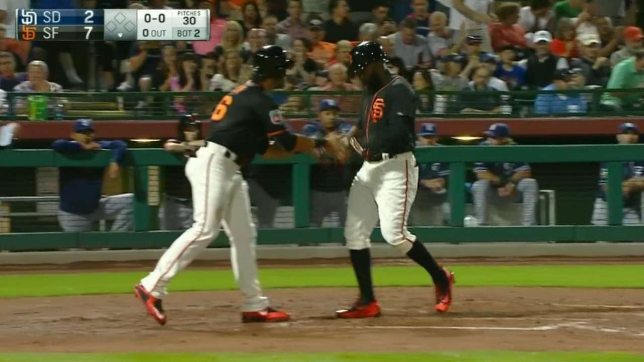 Giants plate six in the 2nd