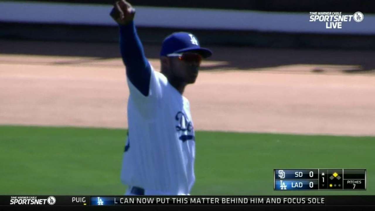 Puig shows off his arm