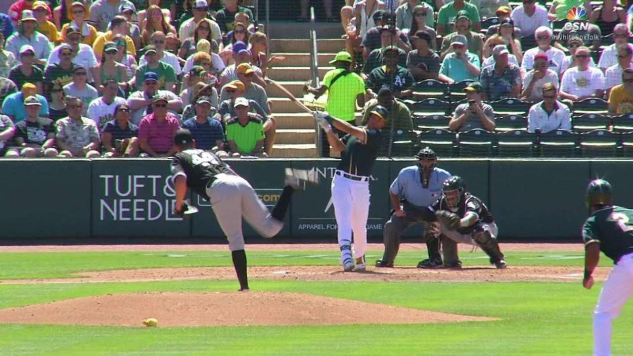Olson's RBI single ties the game