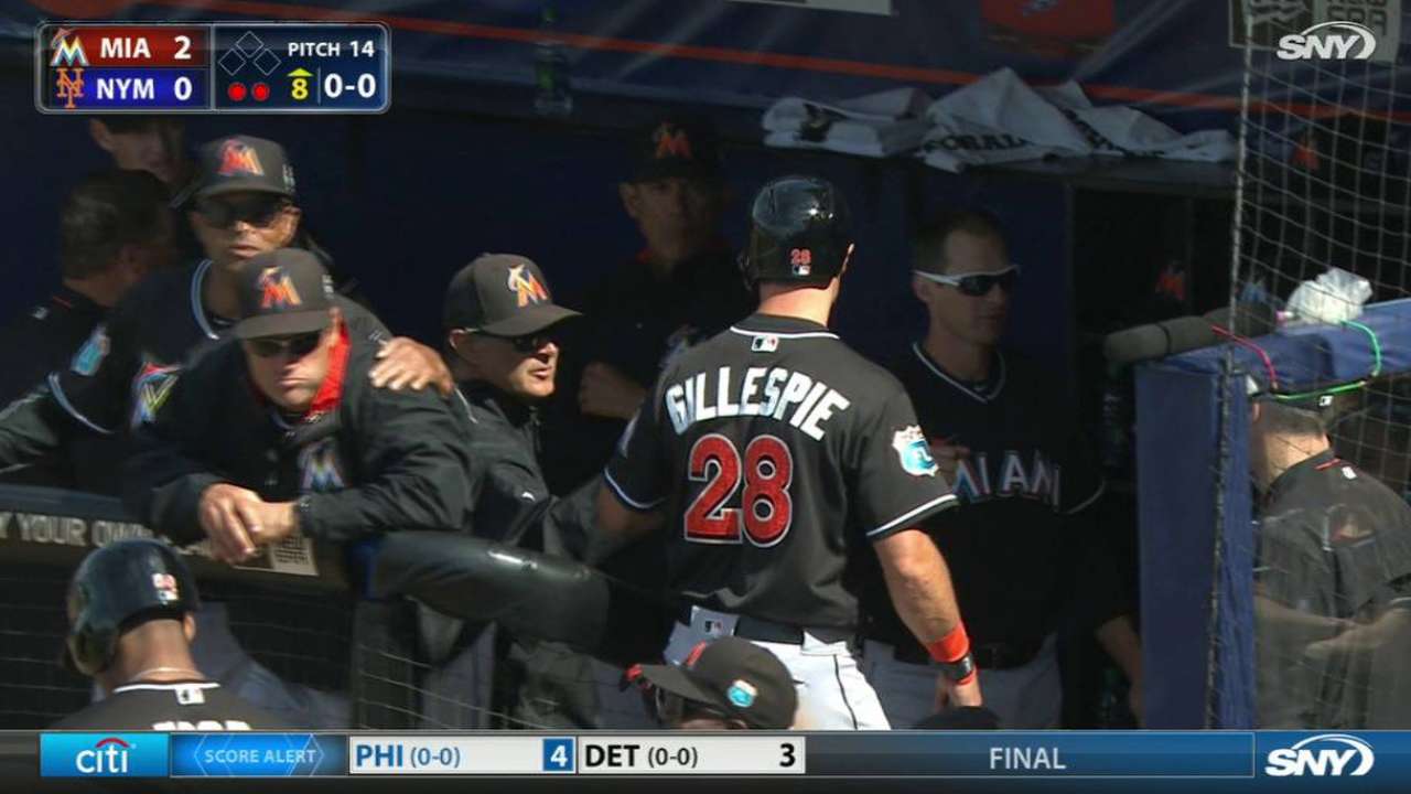 Gillespie scores on double play