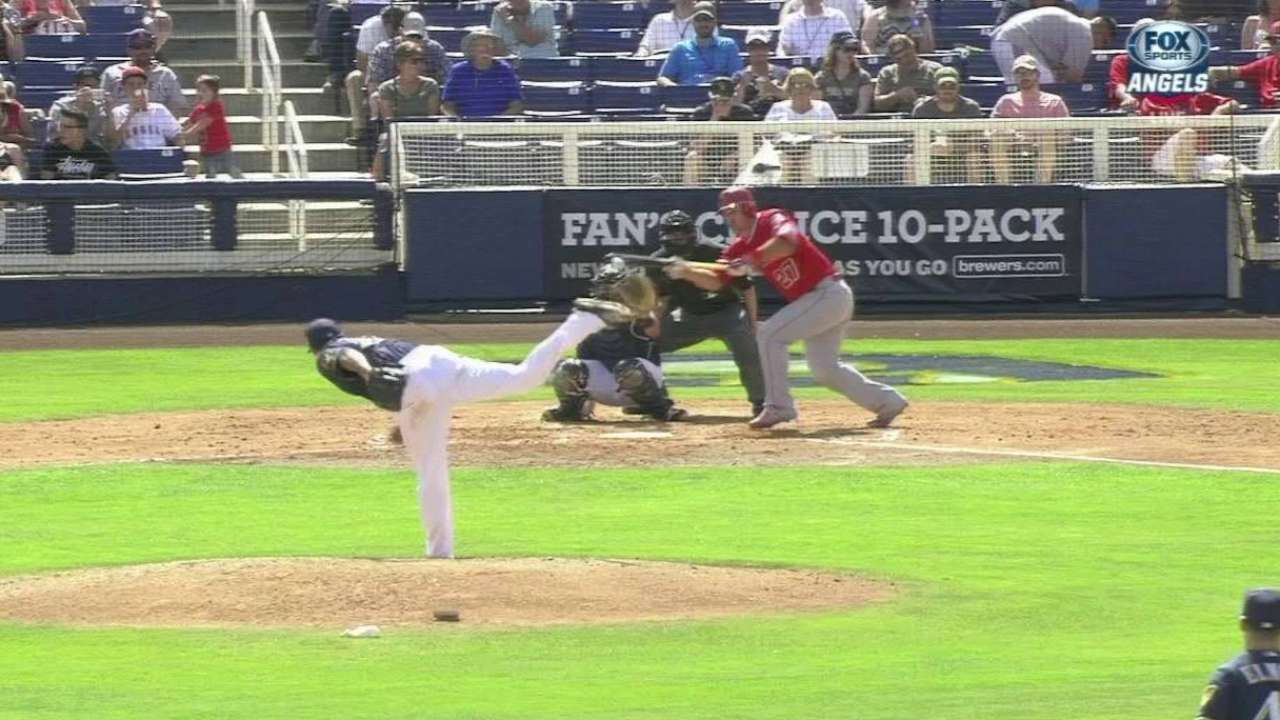 Trout lays down bunt single