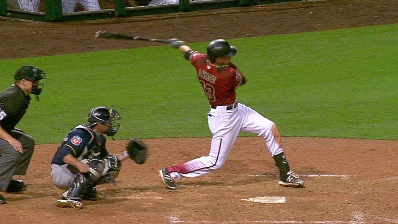 Ahmed's 3rd hit gives D-backs a walk-off win
