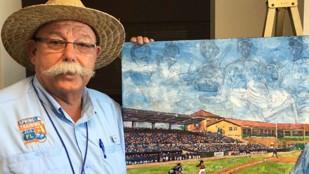 Astros honor long-time employee Miers with painting