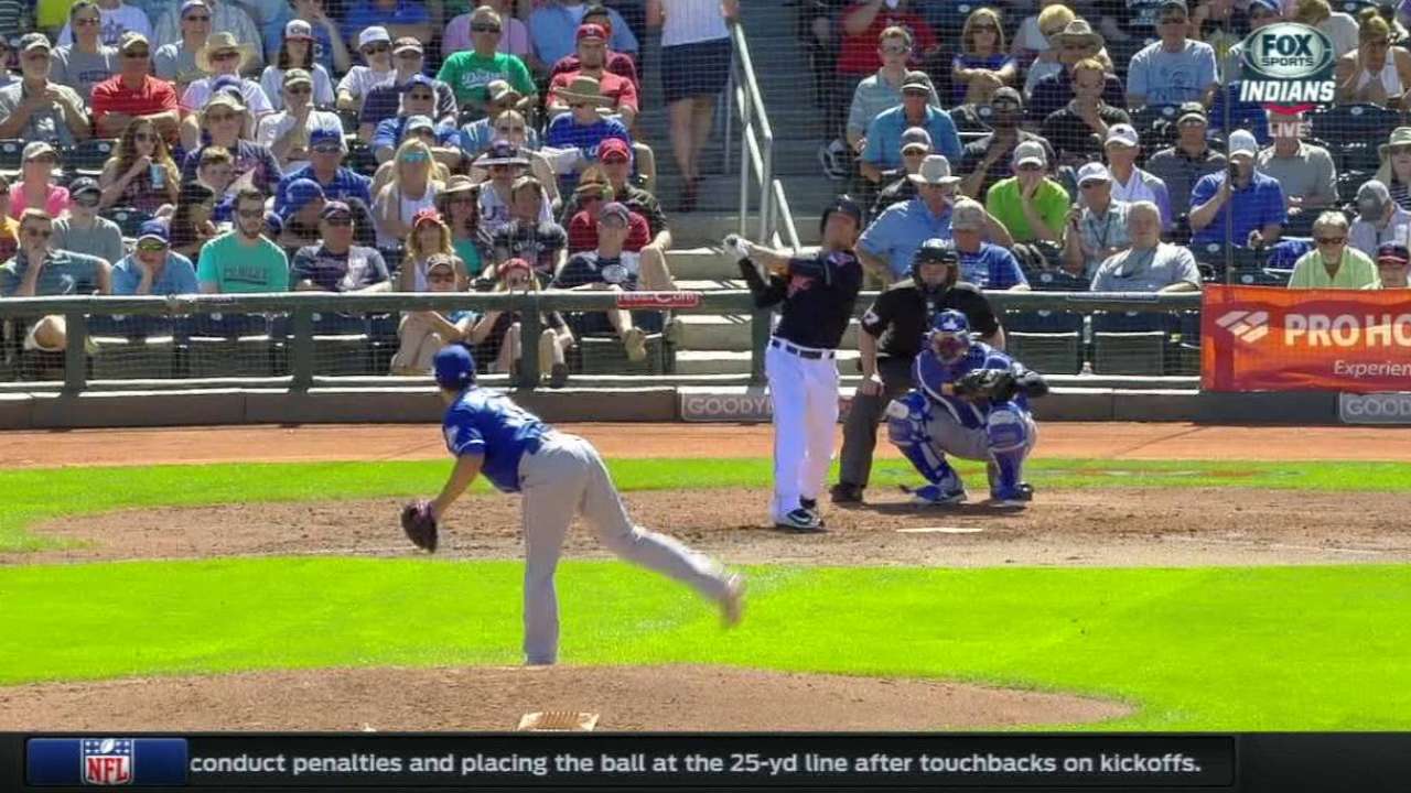 Naquin homers twice to lead Tribe vs. Royals