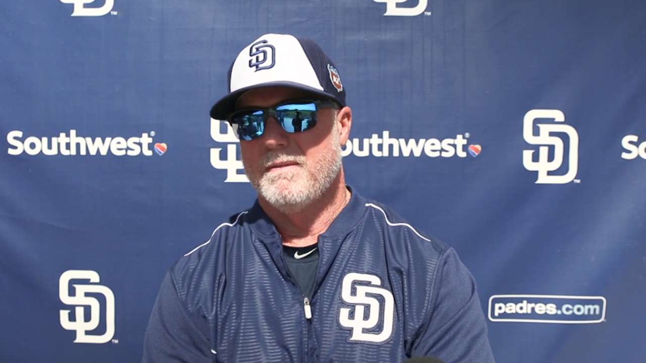 McGwire gets first crack at managing a game