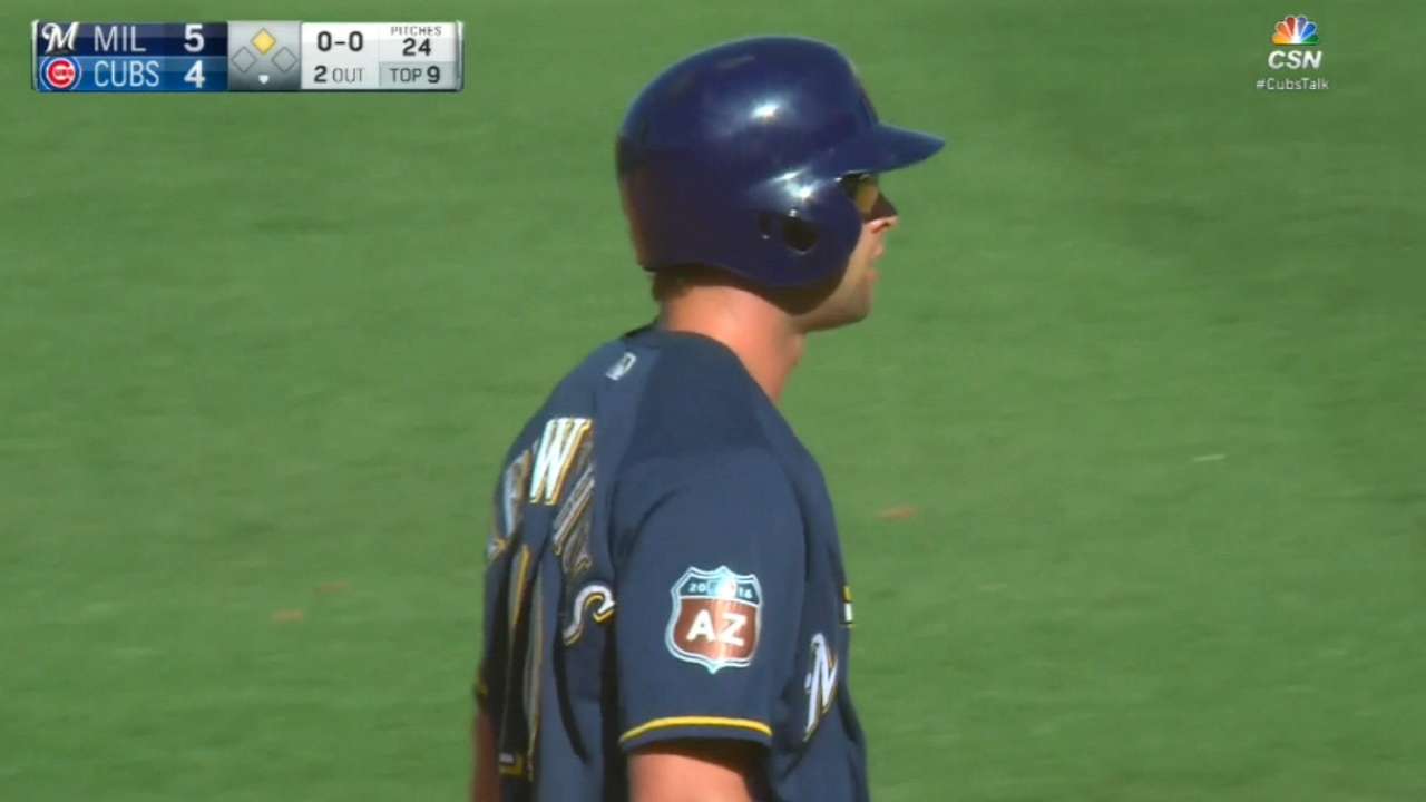 Brewers score five in the 9th