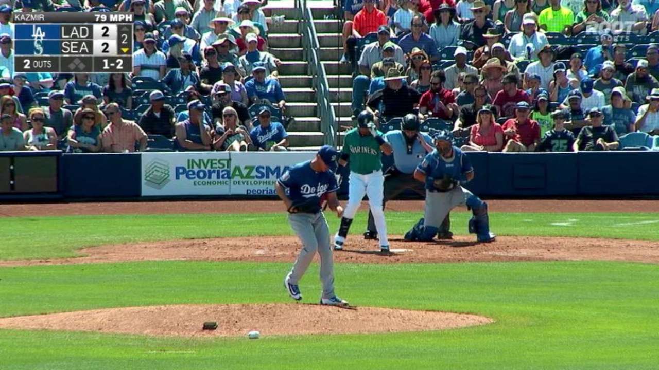 Kazmir whiffs Martin