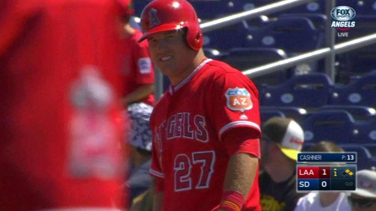 Trout, Simmons lead early offense in Halos win