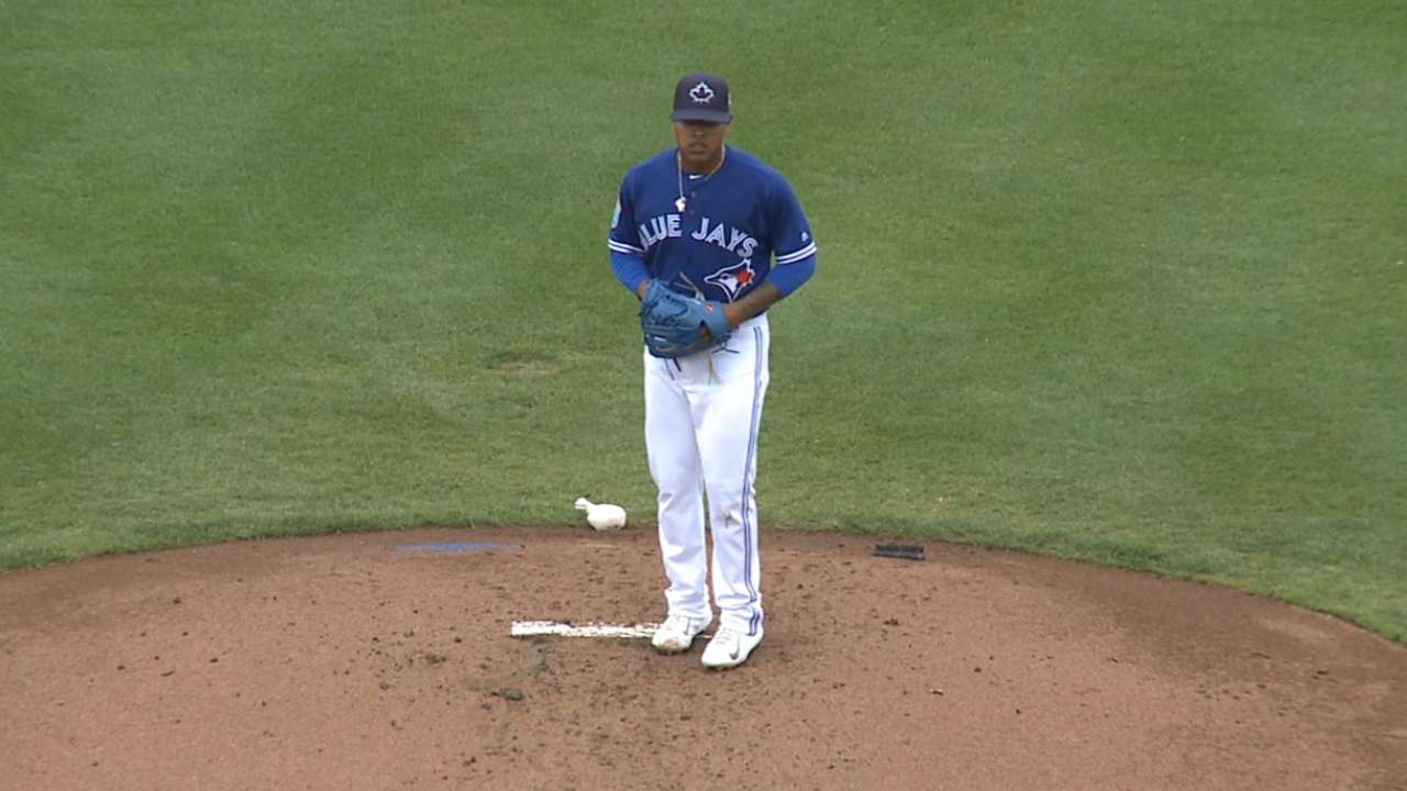 Stroman strikes out three