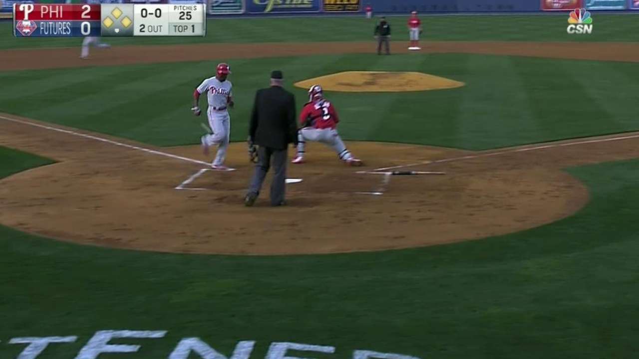 Venable's single scores two